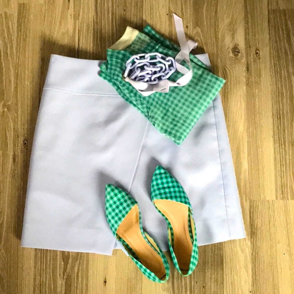 J. Crew gingham D’orsay pointed toe flat shoes 6.5 EUC